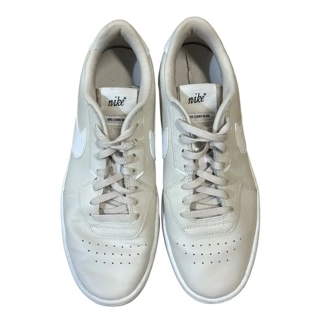Nike Court Blanc Leather Sneakers Tan White Low Top Women's 9.5 Casual Shoes